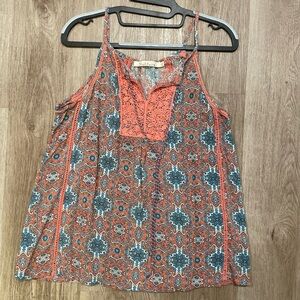 Solitaire Women's Camisole - Blue and Orange Pattern